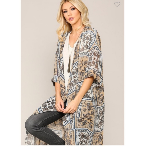 Boho Chiffon Kimono - Picture 2 of 8
